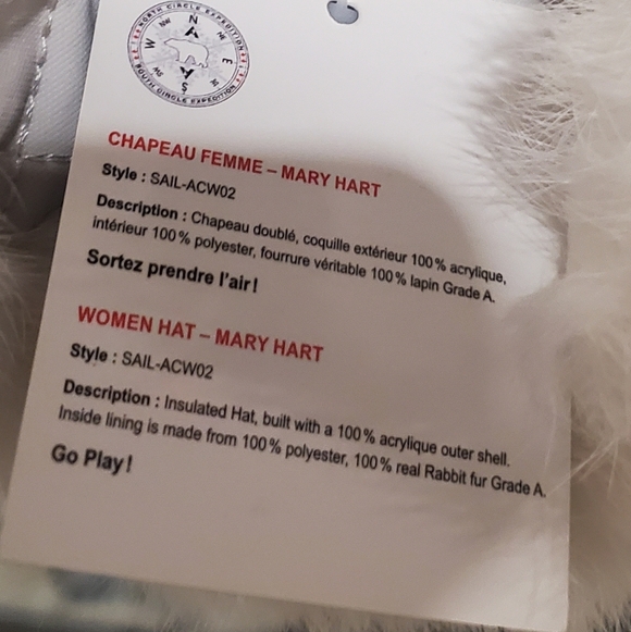 New White Quilted North Circle Expedition Mary Heart Rabbit Fur Trapper Hat - Picture 14 of 14